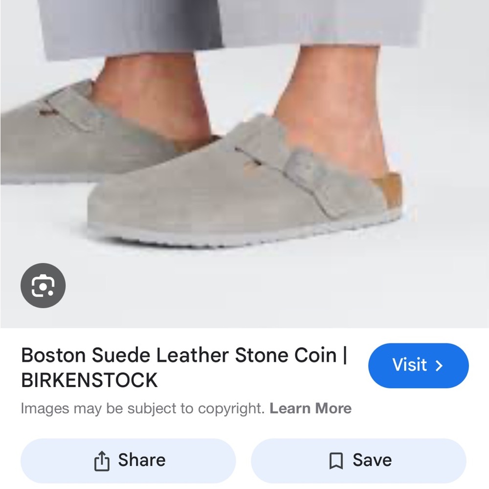 Birkenstock Boston Suede Leather clogs- Gray